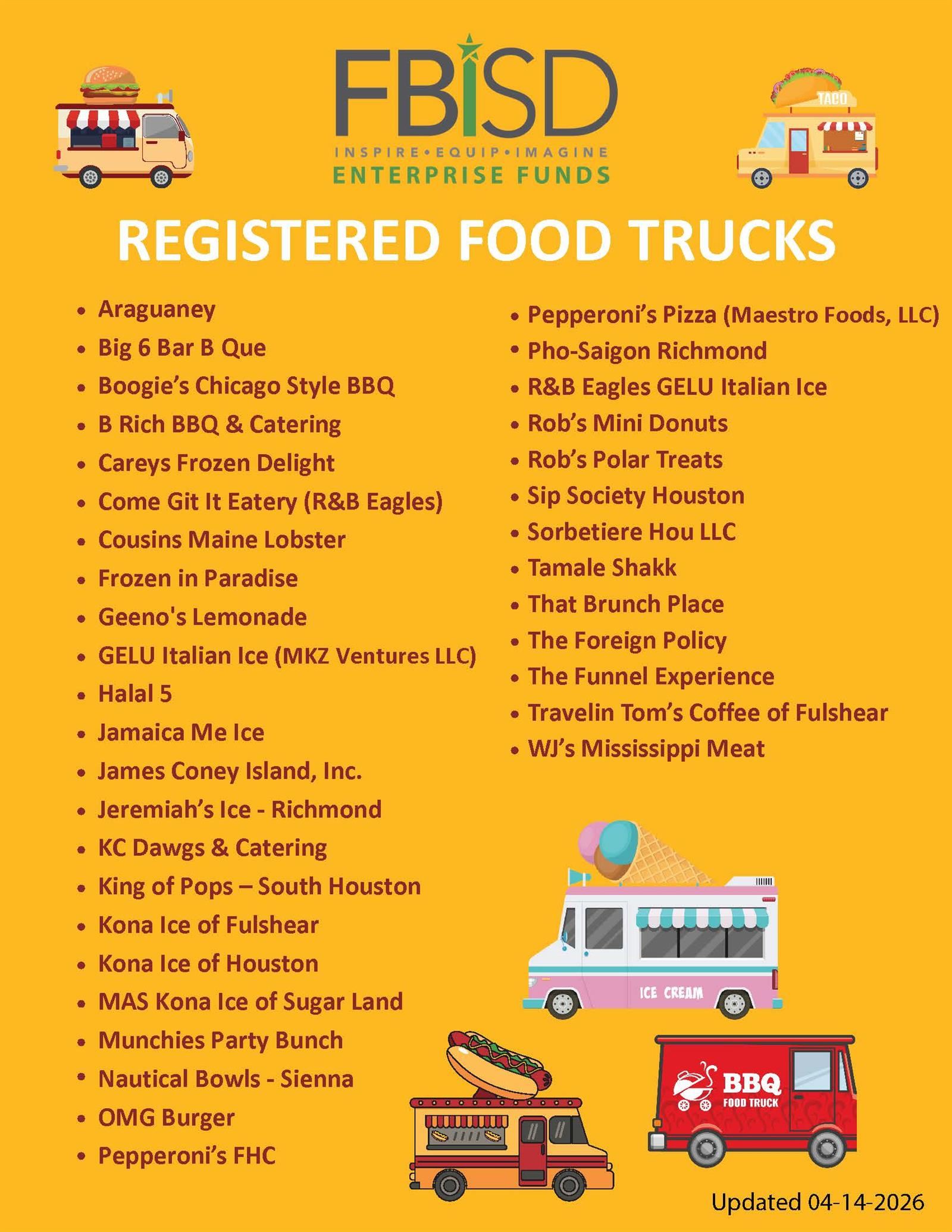  2025-26 FBISD Registered Food Truck List
